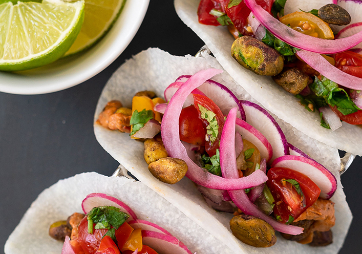 Tacos aux pistaches et au jicama 