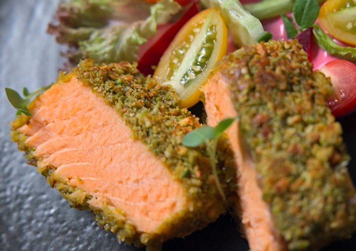 Saumon en croûte de pistache