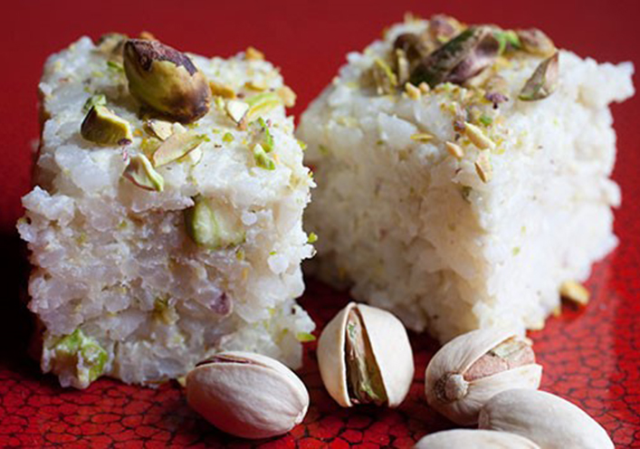 Gâteaux de riz à la pistache