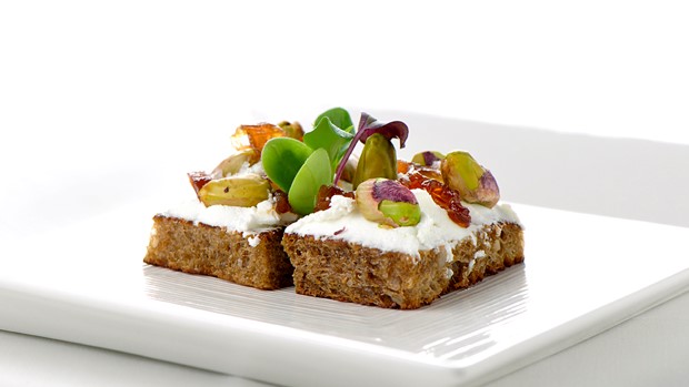 Rye Bread Crouton with Soft Goat Cheese