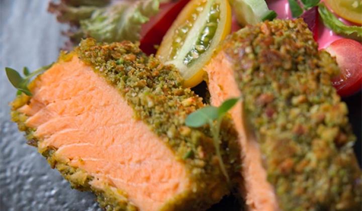 Saumon en croûte de pistache