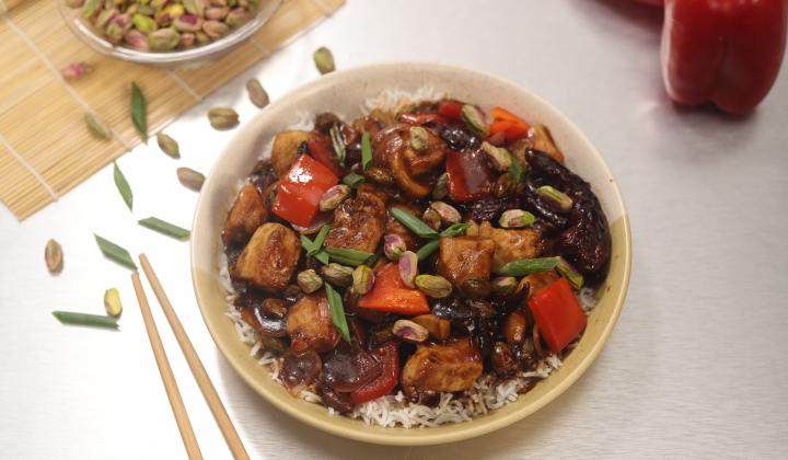 Poulet Kung Pao aux pistaches américaines
