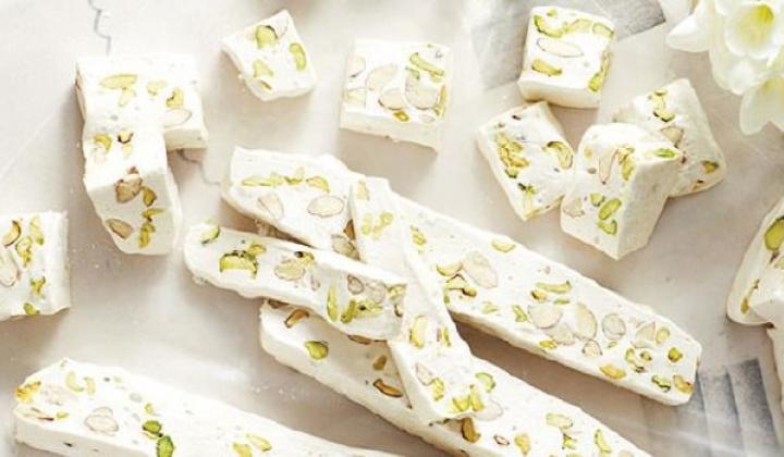 Nougat Blanc aux amandes et aux pistaches
