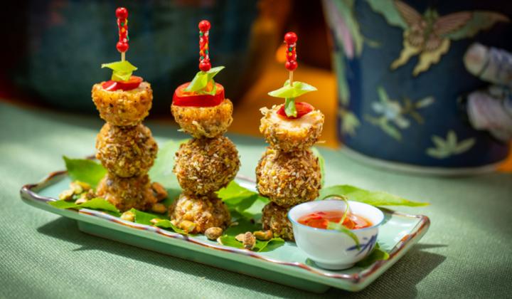 Boulettes de crevettes en croûte de pistaches